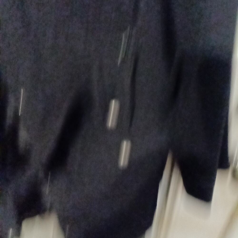 Women's Vintage 90s Wool Blend Trench Coat XL Black Lined Button Up Zip Up Belt - Picture 5 of 10